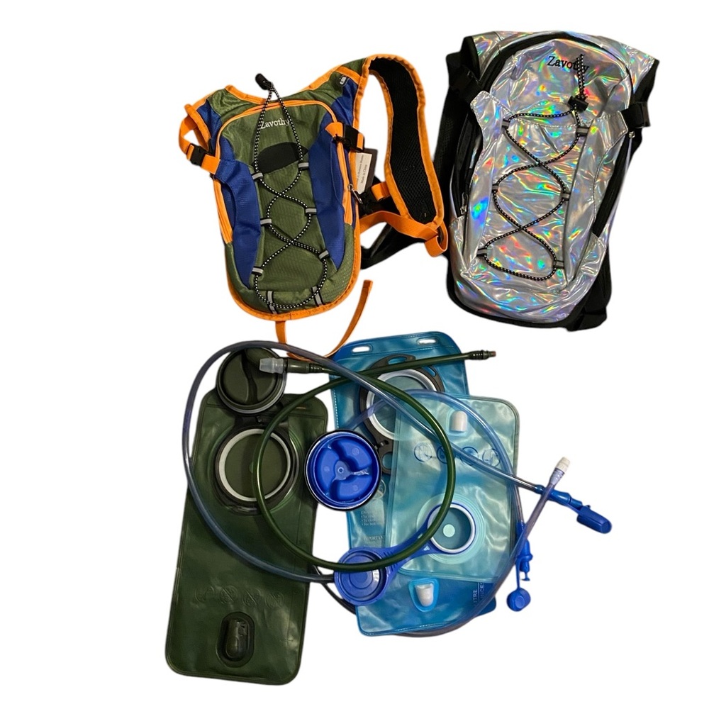 2 Hydration Backpacks with 3 Bladders